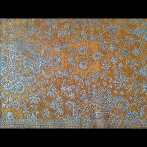 Handwoven Pashmina wrap from Israel orange, silver